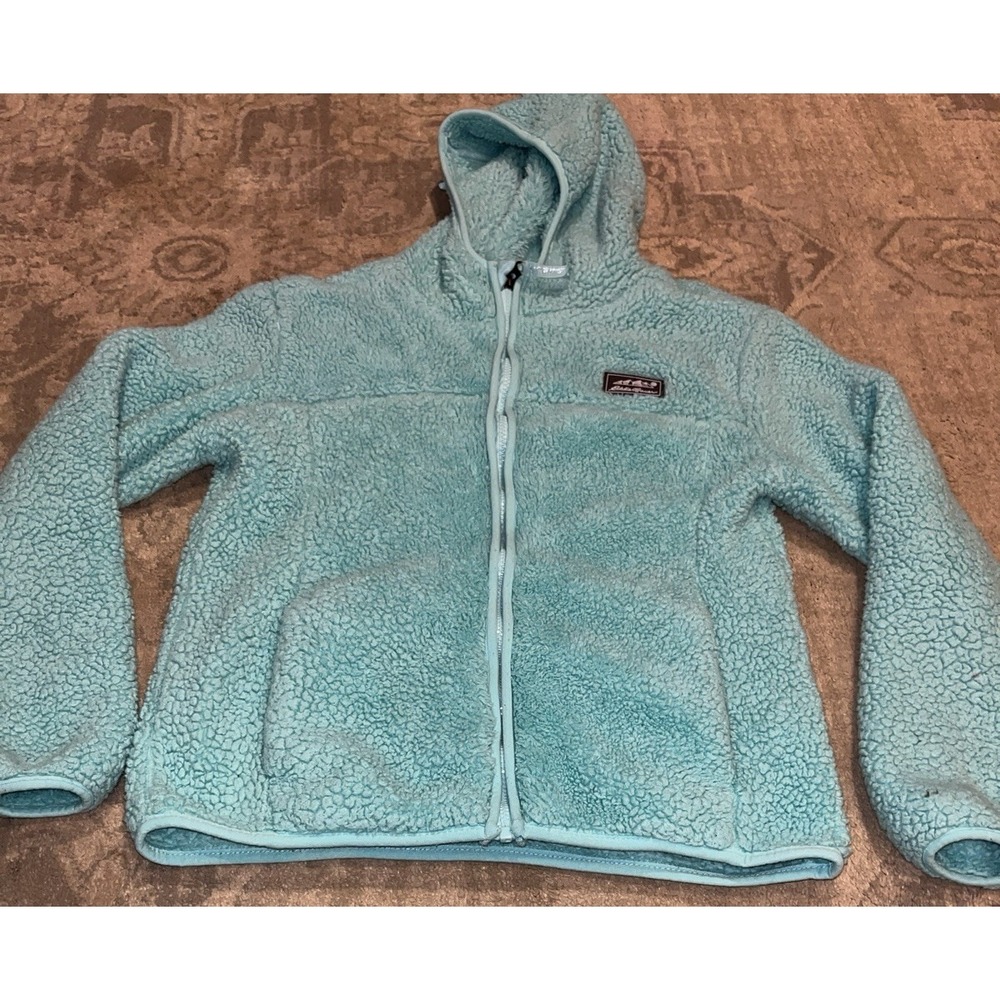 Eddie Bauer Jacket Youth Girls Large 14‎  Green Fleece Pockets Outdoors